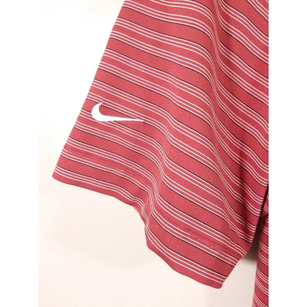 Nike Golf Polo Shirt Men's Small Red Striped Lansdowne Raymond James Logos